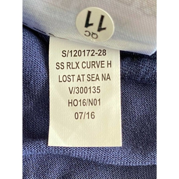 NWT Old Navy Short Sleeve Top Relax Curve Hem Lost at Sea Navy Size Large - Picture 6 of 6